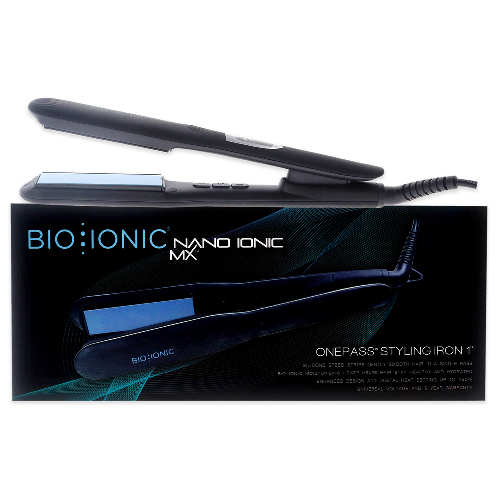 Onepass Nanoionic MX Styling Iron - Black by Bio Ionic Women 1 Inch Flat Iron